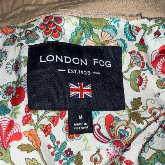 London Fog Khaki Double Breasted Belted Removable Hood Trench Coat Women’s Sz M - Picture 9 of 10